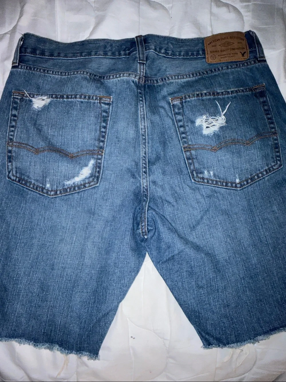 Buffalo David Bitton Distressed Light and Dark Blue Men's Jeans